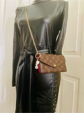 Louis Vuitton Portefeuille Sarah Wallet Leather Monogram Long Clutch